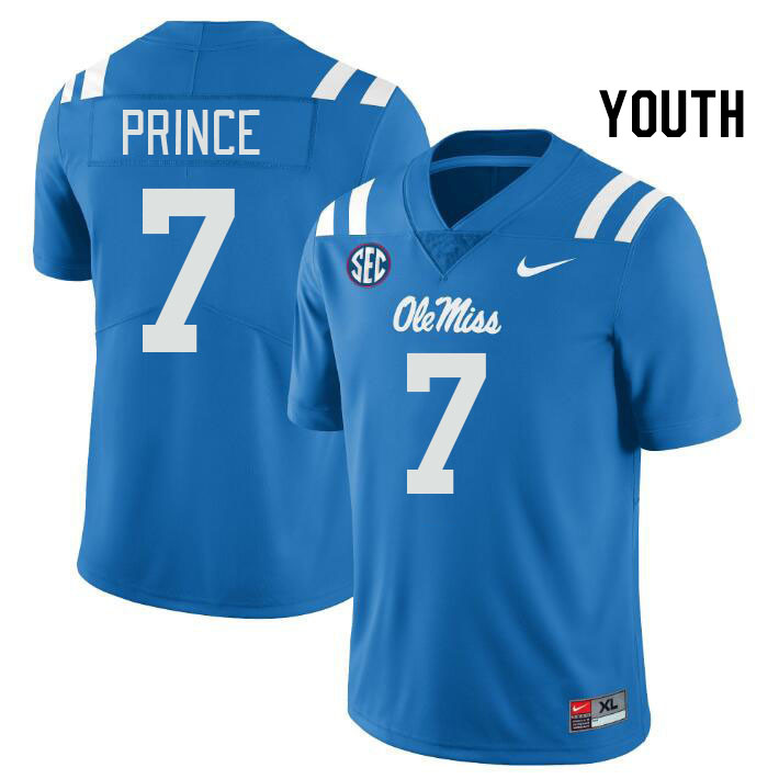 Youth #7 Deantre Prince Ole Miss Rebels College Football Jerseys Stitched Sale-Power Blue